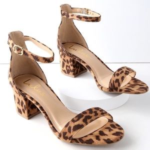 Harper Leopard Suede Ankle Strap Heels